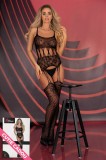 Cumpara ieftin LIV529-1 Bodystocking din plasa cu decupaje multiple, LIVIA CORSETTI