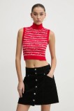 Tommy Jeans vesta culoarea rosu, light, DW0DW19346