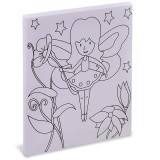Set Pictură Canvas Fairy, 15x20 cm, Multicolor, Include Pensulă și 5 Vopsele Acrilice, Oem