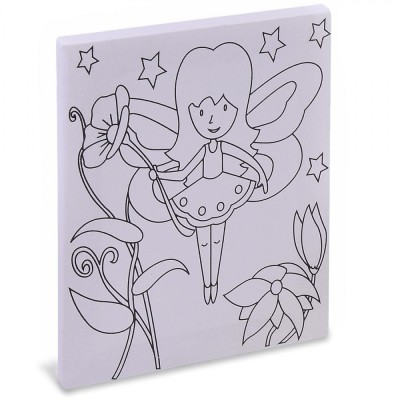 Set Pictură Canvas Fairy, 15x20 cm, Multicolor, Include Pensulă și 5 Vopsele Acrilice foto