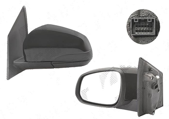 Oglinda exterioara Opel Karl, 06.2015-; Chevrolet Spark, 2015-, Stanga, reglare electrica; grunduit; incalzita; geam convex; cromat; 5 pini, View Max