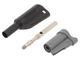 Conector de laborator banană 4mm, 36A, 1kVAC, izolat, negru