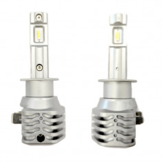 Set 2 LED-uri Auto Techstar® T100, H7, 30w, 3000 Lumeni, 6500K, AUTO, 12-24 Volti, CSP, Canbus, Radiator Aluminiu, Racire Pasiva