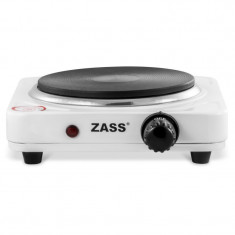 Plita electrica Zass, 1000 W, 155 mm, 1 ochi, 400 C, disc fonta, indicator luminos, Alb