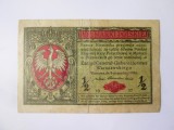 Cumpara ieftin Rară! Polonia 1/2 Marki 1917 ocupația germană WWI,bancnota din imagini la cel mai mic preț