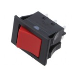Comutator rocker roșu IP67 fără siguranță