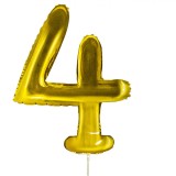 Balon Petrecere Aurie, Nr. 4, 24 cm, Folie Metalizată