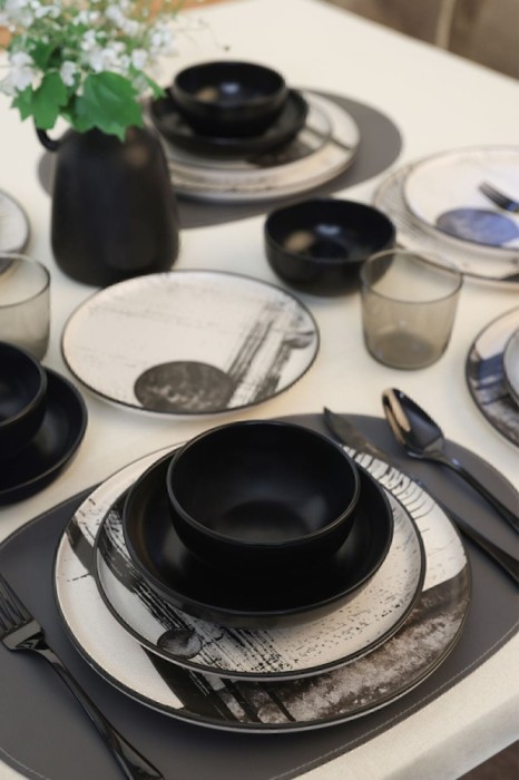 Keramika Set de vesela - Keraart Shadowy - 24 bucăți - 6 persoane - Stoneware
