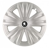 Cumpara ieftin Set 4 capace roti pentru Skoda Nou Alb-Negru, model Glory Gray, R15, Autohelix MSA