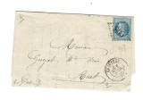 France 1870 Postal History Rare Cover + Content CHARTRES to ANET D.327