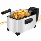 Cumpara ieftin Friteuza profesionala Ushas, 2200W, 3 L, Termostat reglabil, Cos detasabil, Otel inoxidabil, gri-argintiu