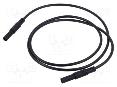 Cablu de măsurare Hirschmann T&amp;amp;M 16A 1m mufă banană 4 mm negru foto