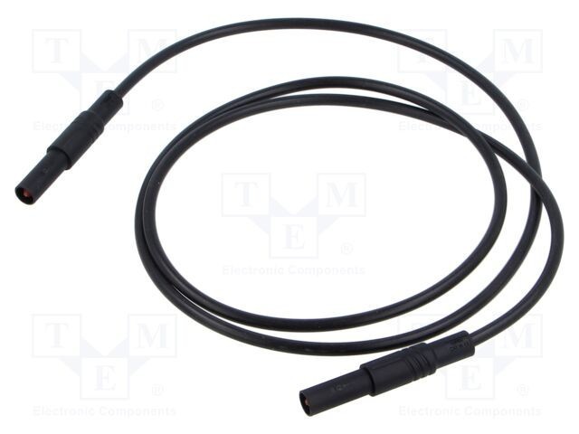 Cablu de măsurare Hirschmann T&amp;M 16A 1m mufă banană 4 mm negru