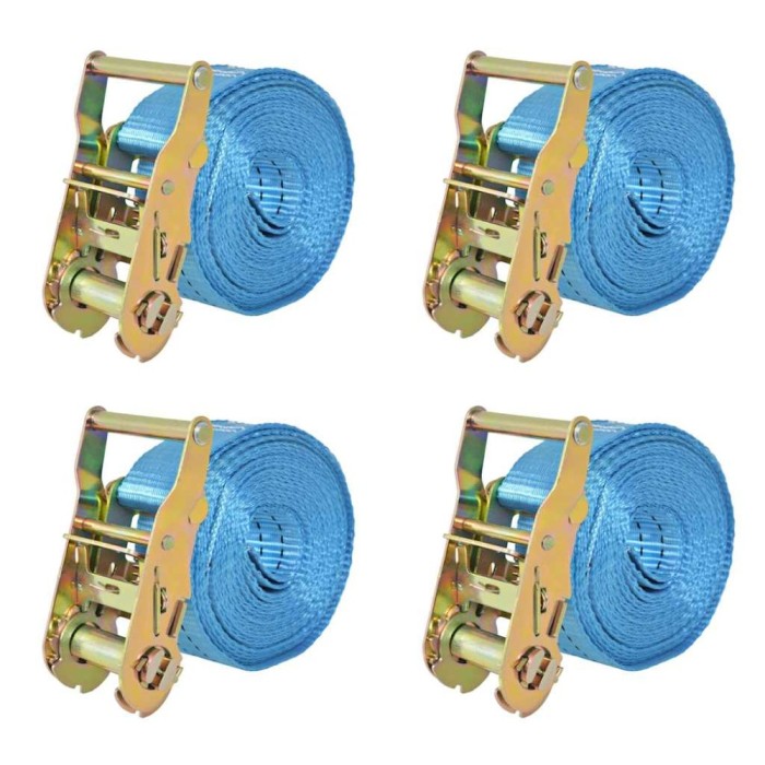 Chingi fixare cu clichet, 4 buc, albastru, 2 tone, 6 m x 38 mm