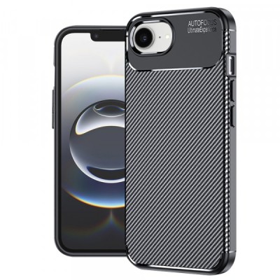 Husa pentru Apple iPhone 16e, Techsuit, CarbonFiber, Neagra foto