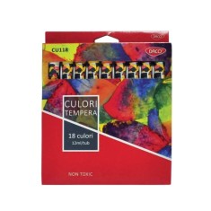 Vopsea Tempera DACO, 18 Culori/Set, 12 ml/Tub, Multicolor, Set Tempera, Acuarele Tempera, Tempera Acuarele, Tempera Tub, Culoare Tempera, Tempera, Acu foto