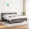 vidaXL Pat box spring cu saltea, gri &icirc;nchis, 180x200 cm, textil 3129810