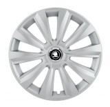 Cumpara ieftin Set 4 Capace Roti Autohelix MSA&reg; potrivite jantelor de 16 inch, pentru Skoda Alb Negru model Delta Gray