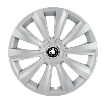 Set 4 Capace Roti Autohelix MSA&amp;reg; potrivite jantelor de 14 inch, pentru Skoda Alb Negru model Delta Gray foto