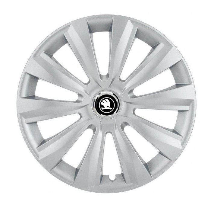 Set 4 Capace Roti Autohelix MSA&reg; potrivite jantelor de 14 inch, pentru Skoda Alb Negru model Delta Gray