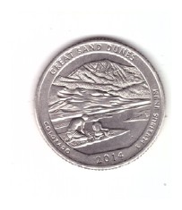 Moneda SUA 25 centi/quarter dollar 2014 D Colorado Great Sand Dunes, stare buna