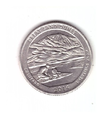 Moneda SUA 25 centi/quarter dollar 2014 D Colorado Great Sand Dunes, stare buna foto