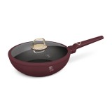 Cumpara ieftin Tigaie wok cu capac Leonardo Collection Berlinger Haus BH 8034, 28 cm, 3.2 litri, antiaderente, strat titan, visiniu mat
