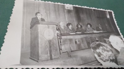 FOTO TIP CARTE POSTALA SEDINTA DE PARTID IN COMUNISM foto