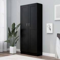 vidaXL Bibliotecă, negru, 82,5x30,5x185,5 cm, lemn prelucrat