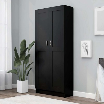 vidaXL Bibliotecă, negru, 82,5 x 30,5 x 185,5 cm, PAL foto