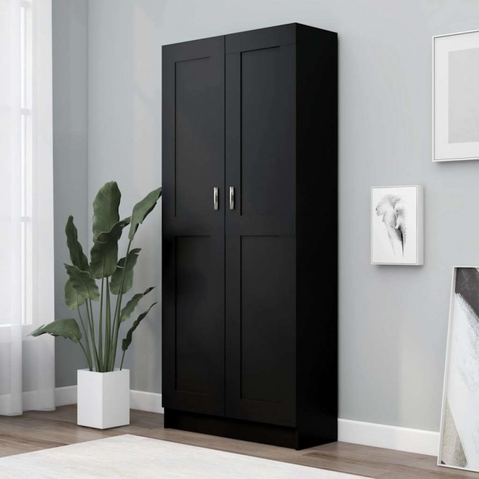 vidaXL Bibliotecă, negru, 82,5 x 30,5 x 185,5 cm, PAL