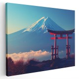 Tablou muntele Fuji si poarta torii Japonia Tablou canvas pe panza CU RAMA 70x100 cm