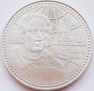 264 Spania 12 Euro 2006 Juan Carlos I (Christopher Columbus) km 1113 argint foto