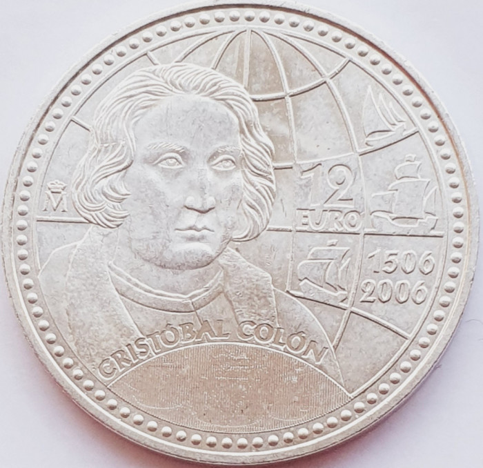 264 Spania 12 Euro 2006 Juan Carlos I (Christopher Columbus) km 1113 argint