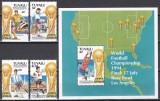 Tuvalu 1994 - Cupa Mondială de fotbal - S.U.A., Serie + Colita, MNH