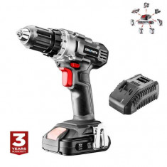 Masina de gaurit, insurubat (bormasina),&nbsp;cu acumulator&nbsp;2 Ah, incarcator, 18 V Li-ion,&nbsp;mandrina 0.8-10 mm, Graphite Energy GartenVIP DiyLine