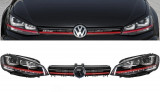 Cumpara ieftin Set Faruri Dreapta + Stanga + Grila Am Volkswagen Golf 7 2012&rarr; 3D LED R20 GTI Design, General