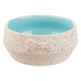 Bol ceramic pentru animale de companie, 760 ml, Bej și Albastru, CMCLASS