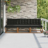 vidaXL 3 Bucată Canapea Medie pentru Exterior Lemn Solid de Acacia 900647