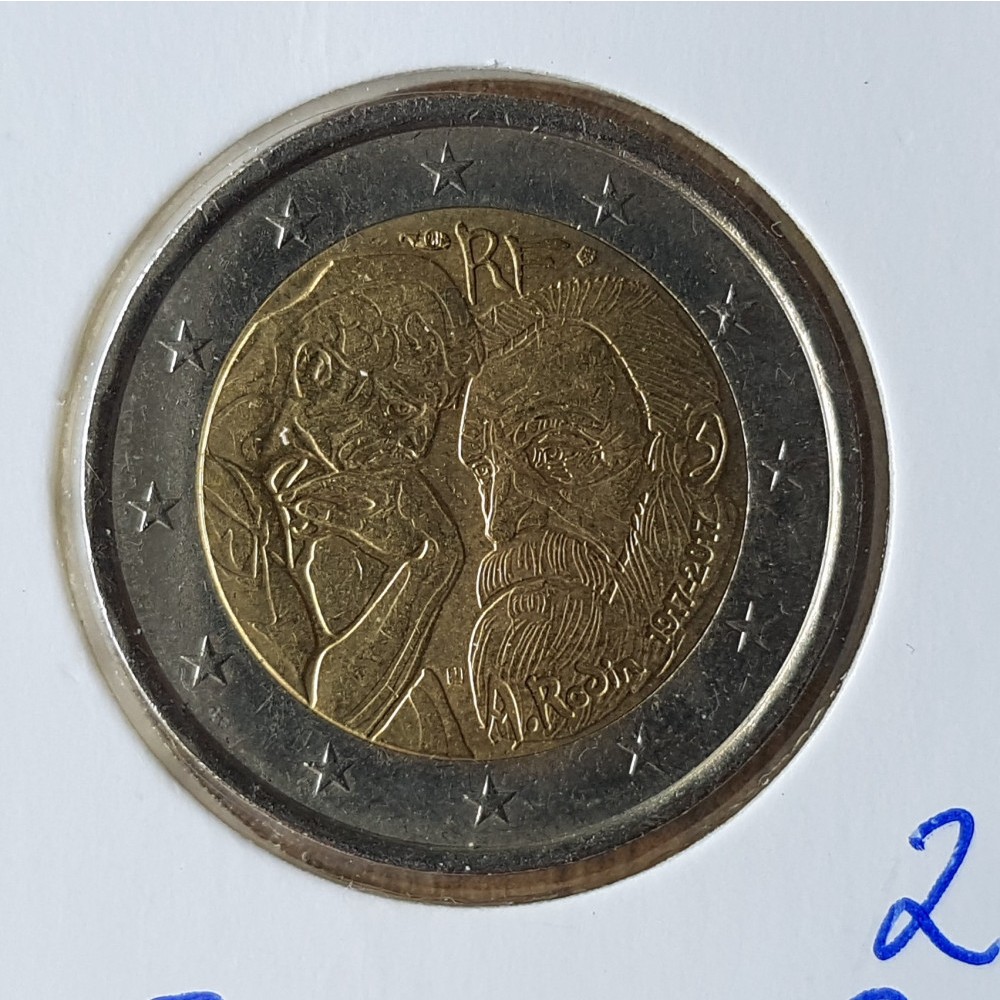 Pièce 2 Euros A Rodin 1917 2017