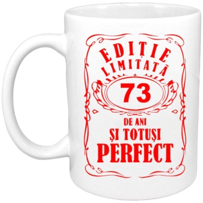 Cana alba personalizata &amp;quot;Editie limitata-73 ani&amp;quot;, INOVATIX&amp;reg;️. 330ml foto