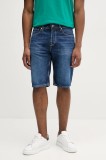 Pepe Jeans pantaloni scurți jeans RELAXED SHORT CALLEN bărbați, culoarea bleumarin, PM801079IC2