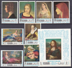 DB1 Pictura Ziua Mamei Ras al Khaima 8 v. + SS MNH foto