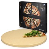 Piatra de pizza rotunda Navaris, 30,5 cm, din cordierite, rezistenta pana la 800&deg;C, 42560