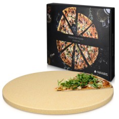 Piatra de pizza rotunda Navaris, 30,5 cm, din cordierite, rezistenta pana la 800&deg;C, 42560