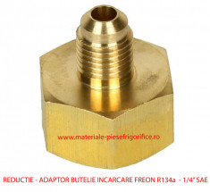 Reductie - Adaptor Butelie Incarcare Freon R134a 21 mm - 1/4&amp;quot; SAE foto
