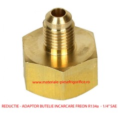 Reductie - Adaptor Butelie Incarcare Freon R134a 21 mm - 1/4&quot; SAE