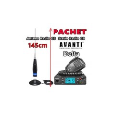 Statie Radio CB AVANTI Delta 15 Autosquelch 12V &ndash; 24V Roger Beep + Antena Radio CB Megawat ML145 cu Magnet Megawat 145PL