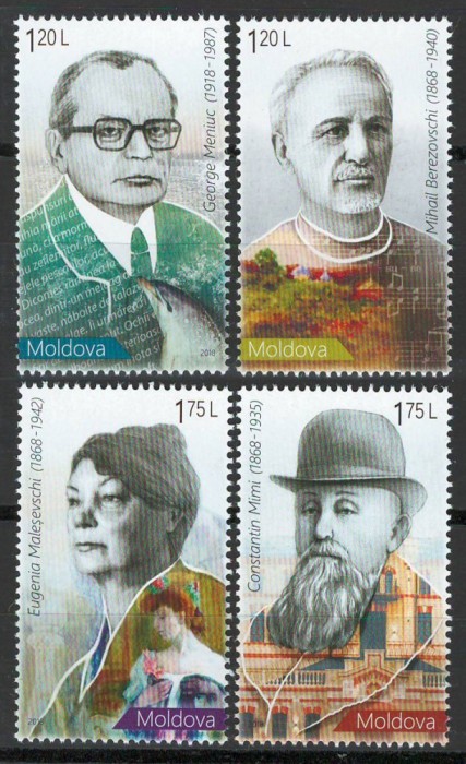 Moldova 2018 Mi 1065/68 MNH - Personalități: Aniversări - Comemorări I