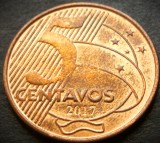 Cumpara ieftin Moneda 5 CENTAVOS - BRAZILIA, anul 2017 * cod 667, America Centrala si de Sud